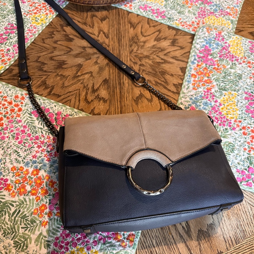 Simply Noelle Two-Tone Brown and Tan Crossbody Bag